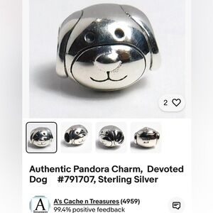 PANDORA DEVOTED DOG CHARM